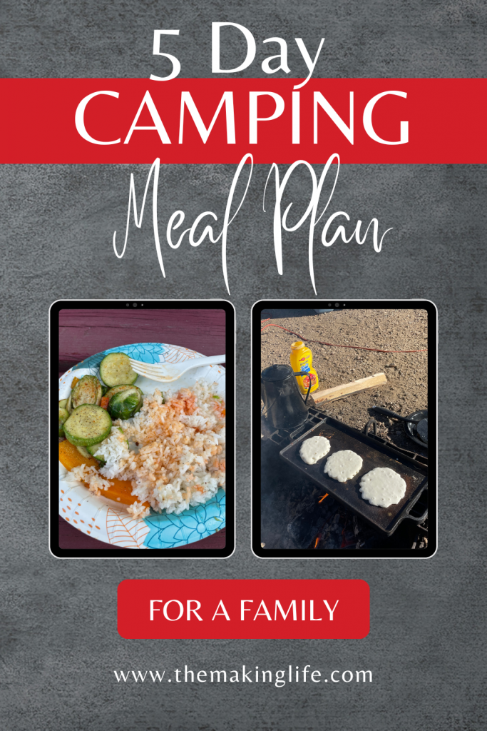 camping trip meal plan